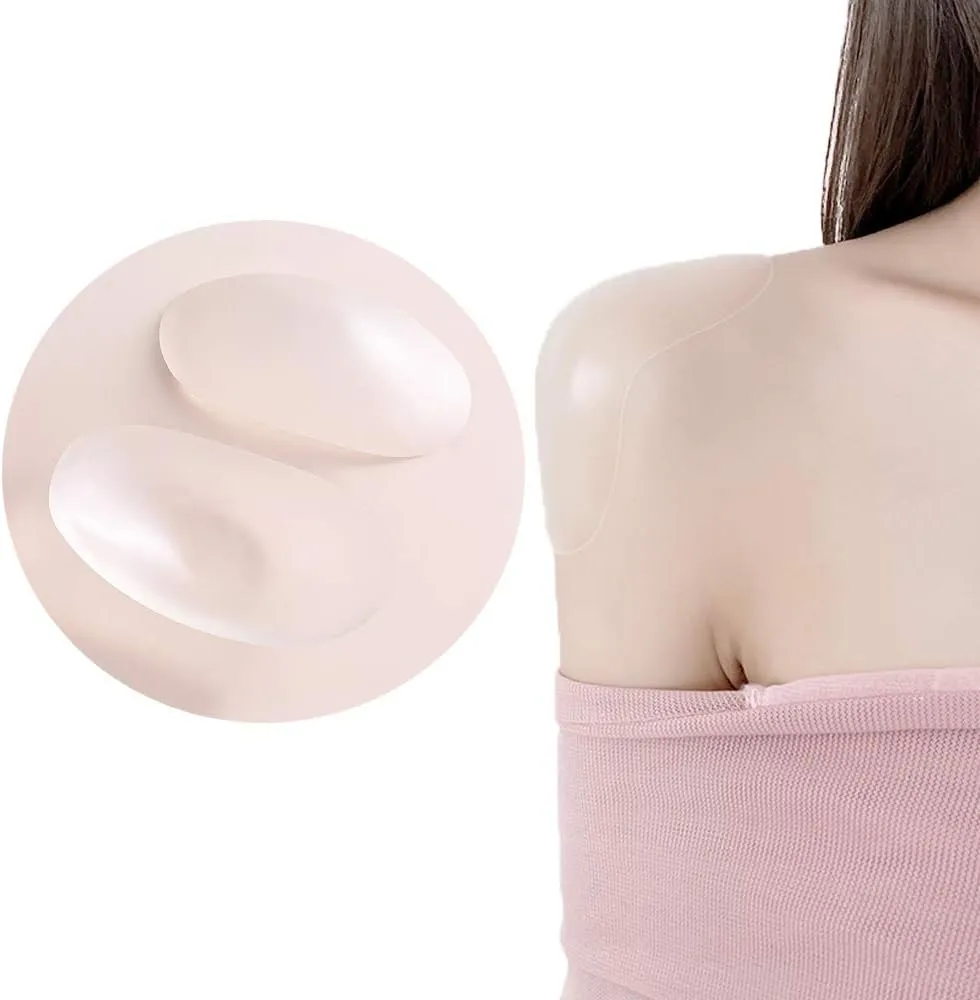 3 Pairs Large Shoulder Pads for Womens Clothing, Reusable Soft Silicone Shoulder Pads, Anti Slip Shoulder Pads for Women Clothing Dress (3 Pairs Transparent)