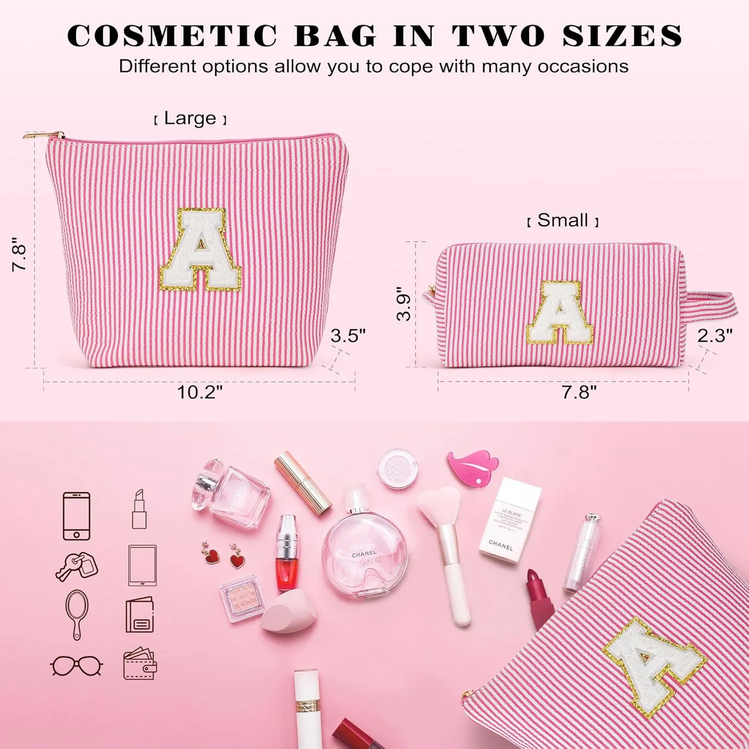 6-12 Year Old Girl Birthday Gifts - Travel Makeup Bags for Brushes, Sponges, Lipsticks, Blush, Finishing Power, Eyelash Curler... Teen Girl Gifts Trendy Stuff Birthday Travel Gifts for Girls