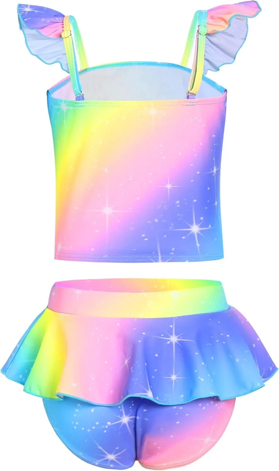 Akokvlar Two Pieces Swimsuit Mermaid Bikinis Tankini Bathing Suit for Little Girls