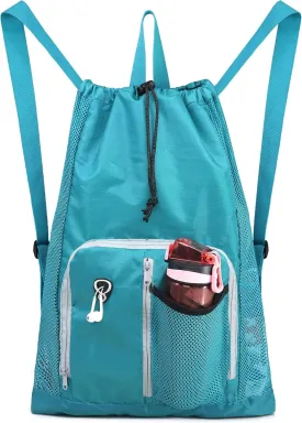 BeeGreen Drawstring Backpack for Men Women Athletic Gym Sports Workout Beach Swim