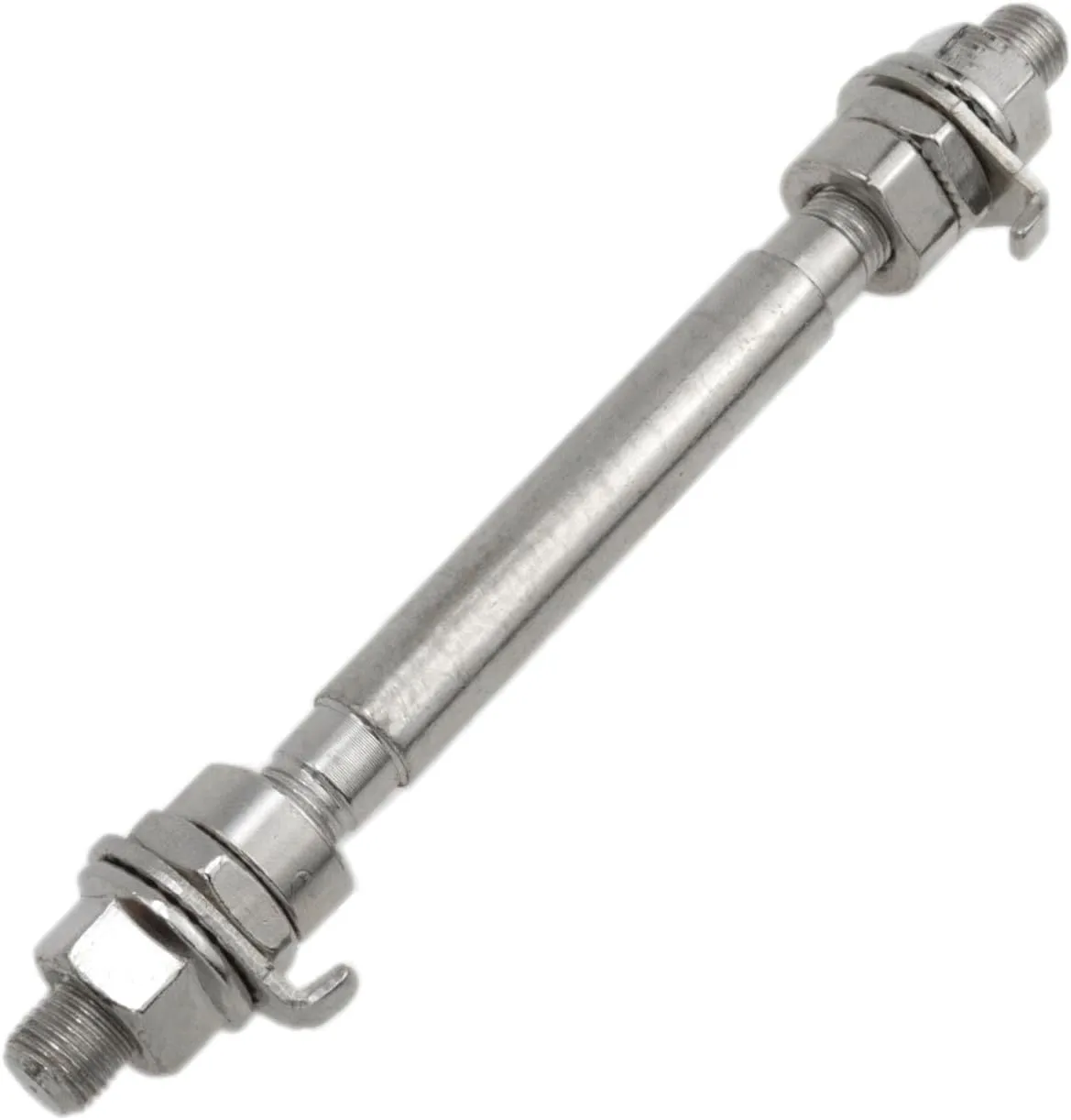 Bike Axle 140mm Bicycle Multiple Speed Front Hub Axle 3/8" Silver 26TPI Wheel Cone Lock Nut Washer Kit 1PCS