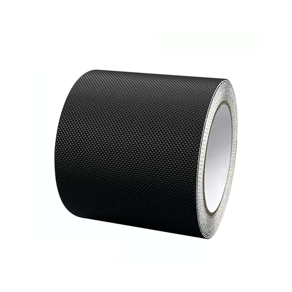 Black Rubber Grip Tape Anti Slip Tape 4 Inch, 10 Feet, Heavy Duty Waterproof Non-Abrasive Tape Cushion Pad for Indoor & Outdoor, Making Handles or Contact Surfaces Safer