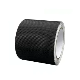 Black Rubber Grip Tape Anti Slip Tape 4 Inch, 10 Feet, Heavy Duty Waterproof Non-Abrasive Tape Cushion Pad for Indoor & Outdoor, Making Handles or Contact Surfaces Safer