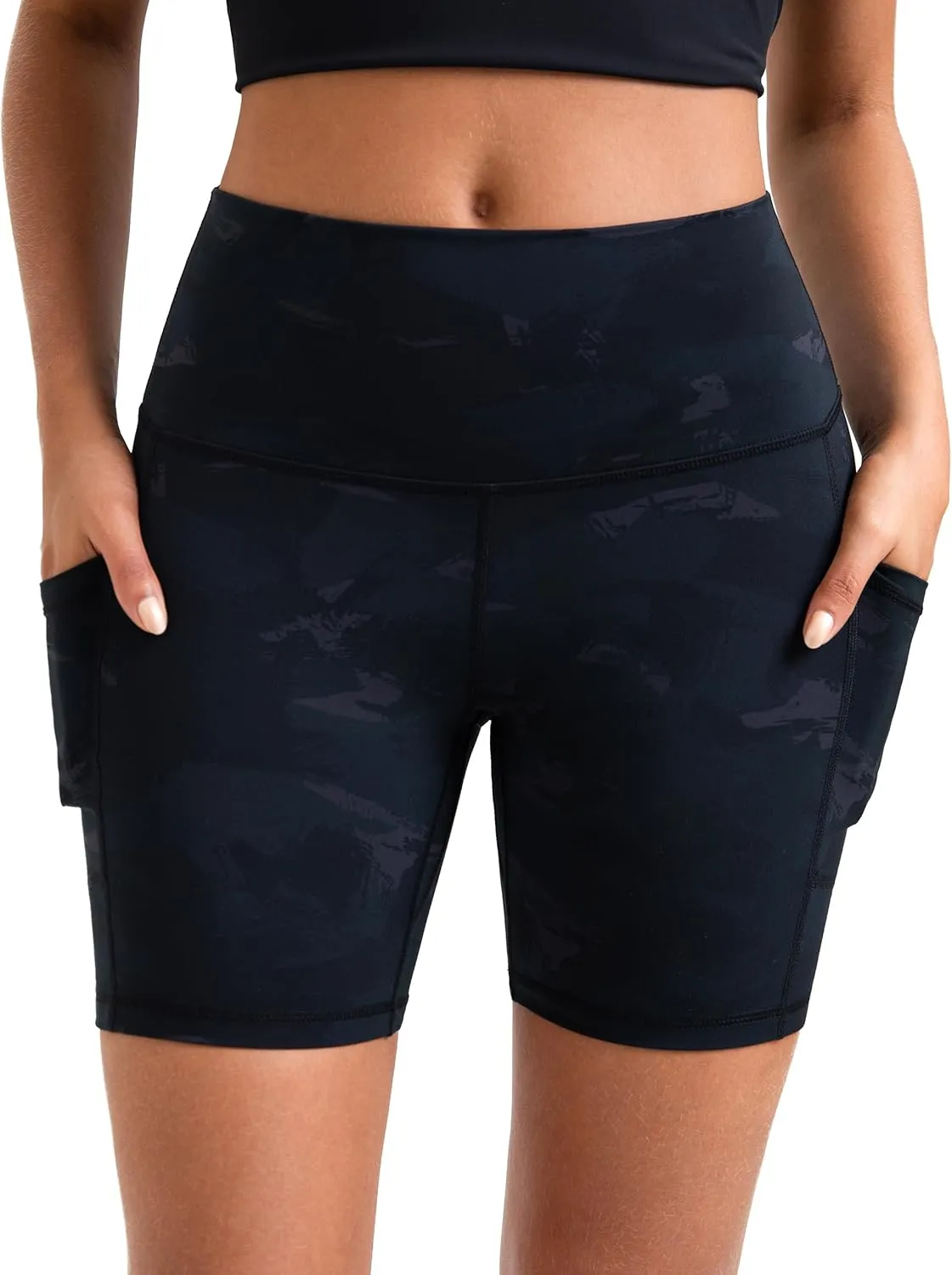 Colorfulkoala Women's High Waisted Biker Shorts with Pockets 6" Inseam Yoga Tummy Control Short