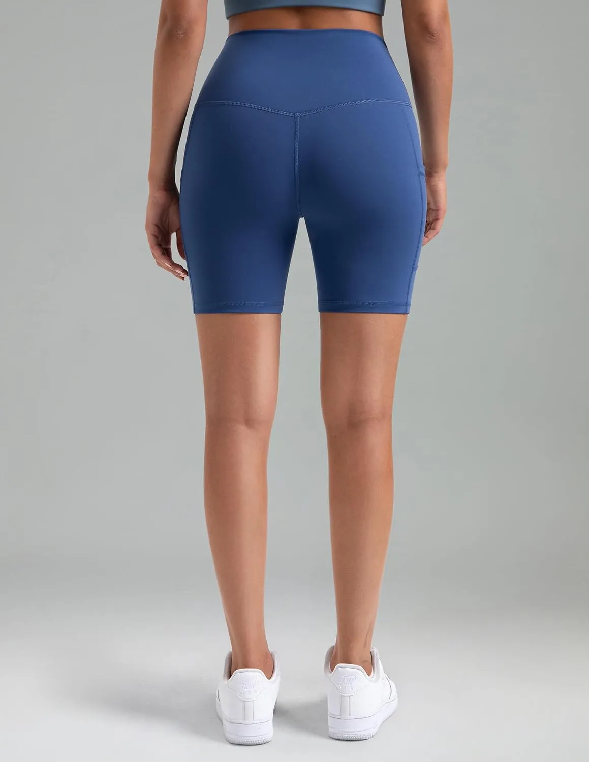Colorfulkoala Women's High Waisted Biker Shorts with Pockets 6" Inseam Yoga Tummy Control Short