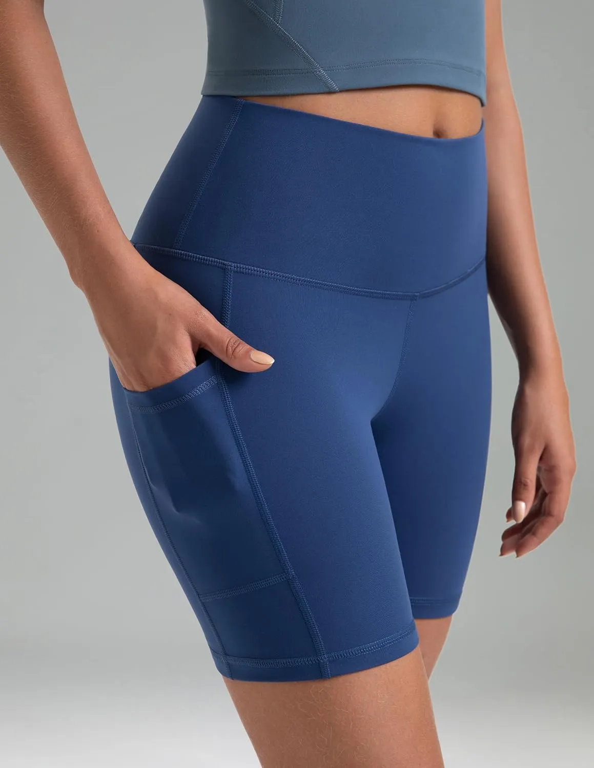 Colorfulkoala Women's High Waisted Biker Shorts with Pockets 6" Inseam Yoga Tummy Control Short