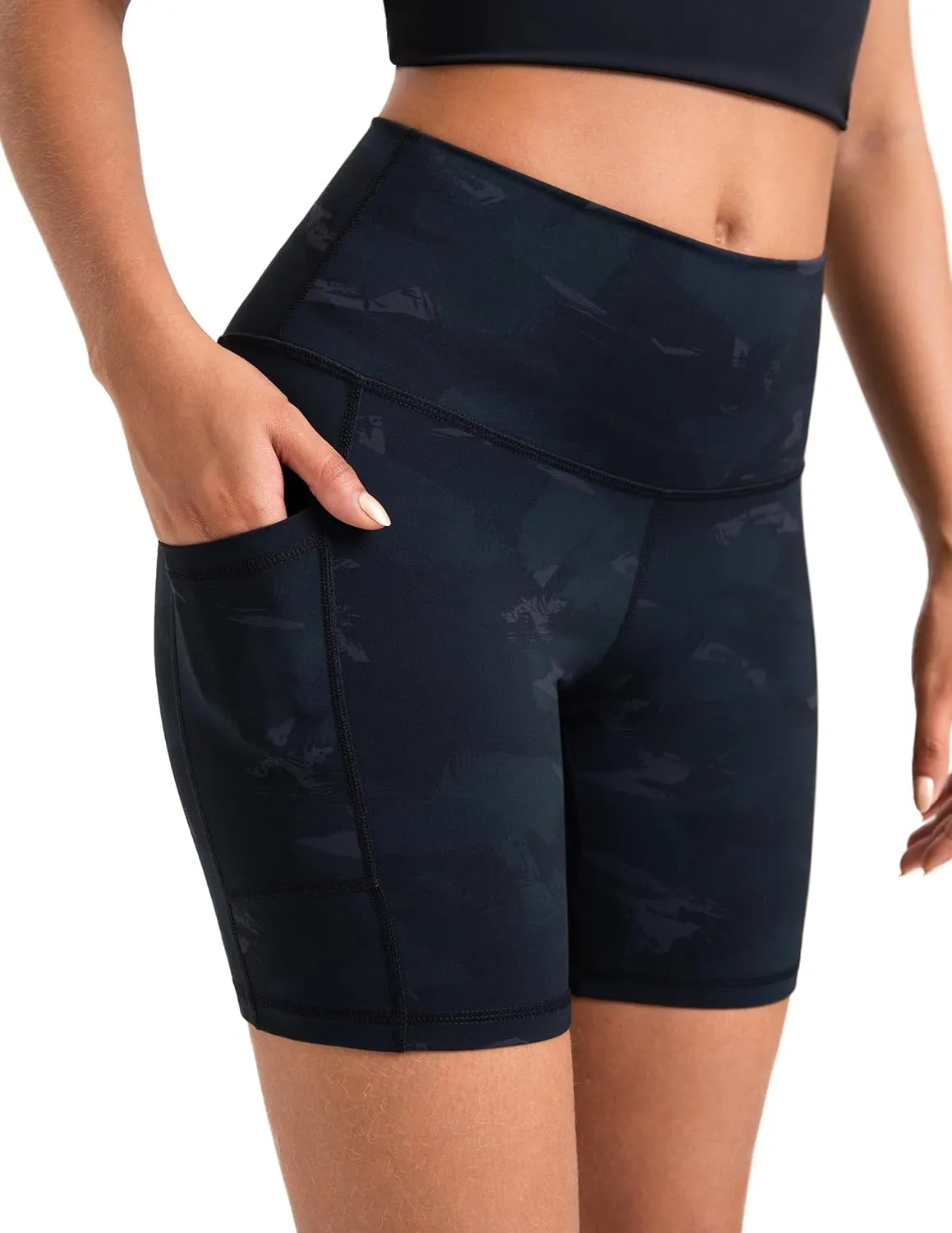 Colorfulkoala Women's High Waisted Biker Shorts with Pockets 6" Inseam Yoga Tummy Control Short