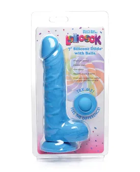 Curve Novelties Lollicock 7" Silicone Dildo with Balls - Berry