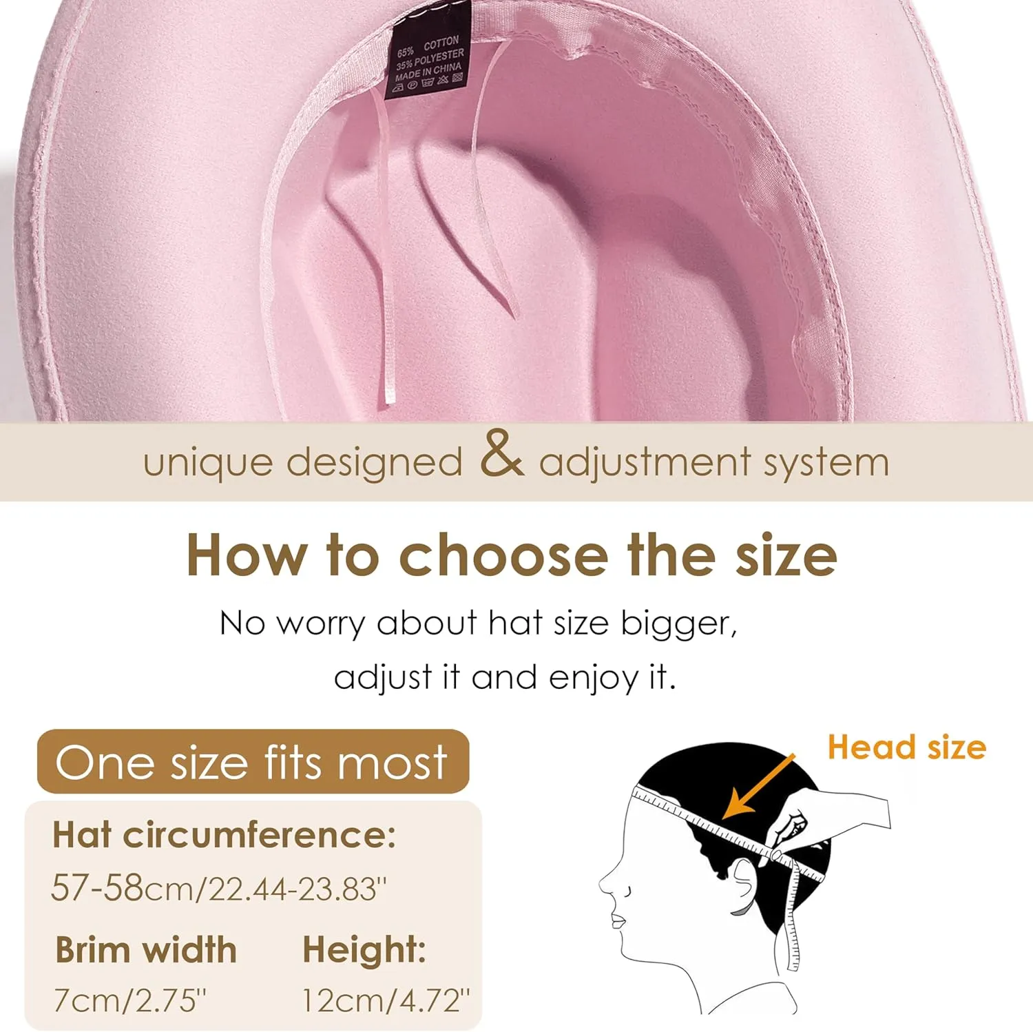 Gossifan Men & Women Belt Buckle Fedora Hat Wide Brim Floppy Panama Hat