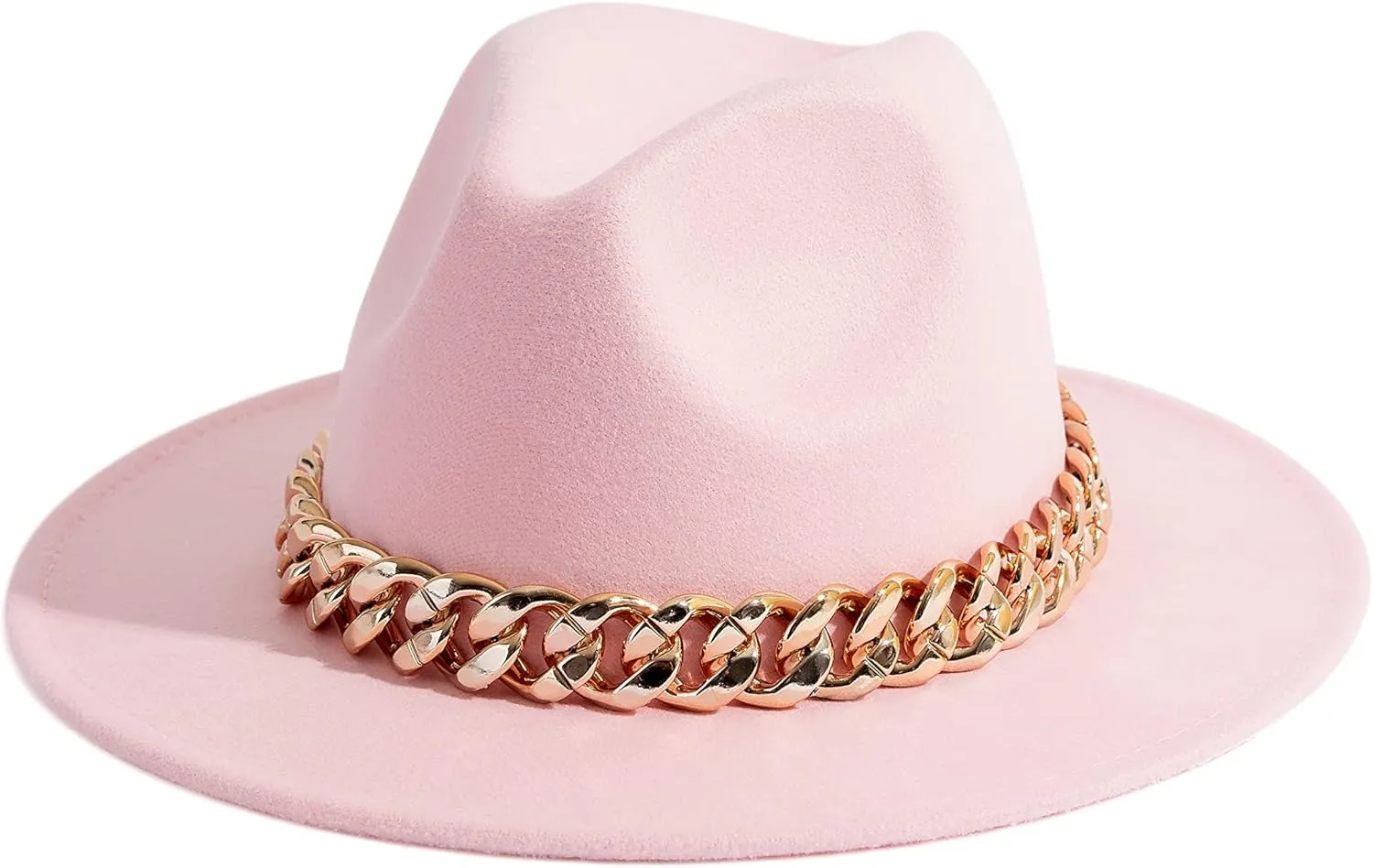 Gossifan Men & Women Belt Buckle Fedora Hat Wide Brim Floppy Panama Hat