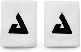 JOOLA Trinity Wristband 2 Pack  White Wrist Bands with Moisture Wicking Performance Material  4 inch Elastic Sweatband for Wrists  Table Tennis & Pickleball Accessory