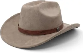 LIDHAY Cowboy Hat for Women Men Wide Brim Cowboy Cowgirl Hats Western Suede Cattleman Cowboy Hats