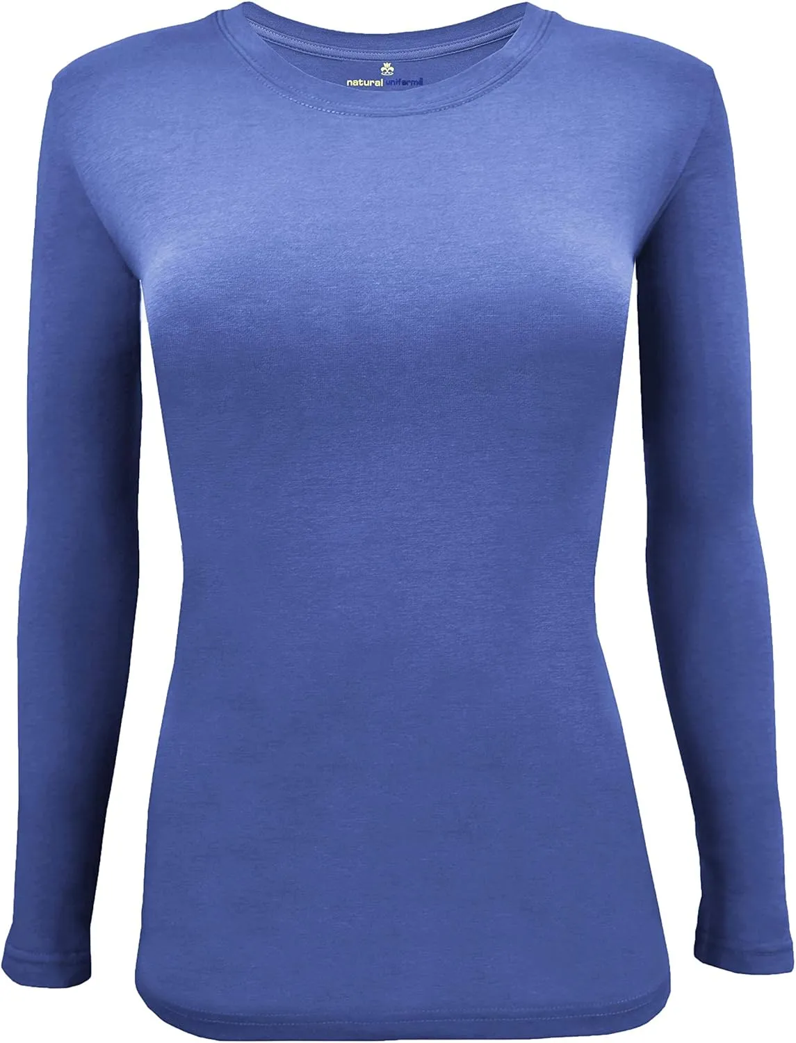 Natural Uniforms Women's Under Scrub Tee Crew Neck Long Sleeve T-Shirt Pack of 2 - Multi Pack of 2