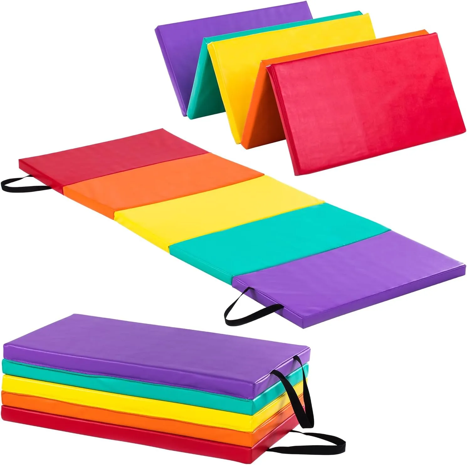 New Bounce Tumbling Mat for Kids - Gymnastics Mat - Folding Exercise Tumble Mat for Home Gyms