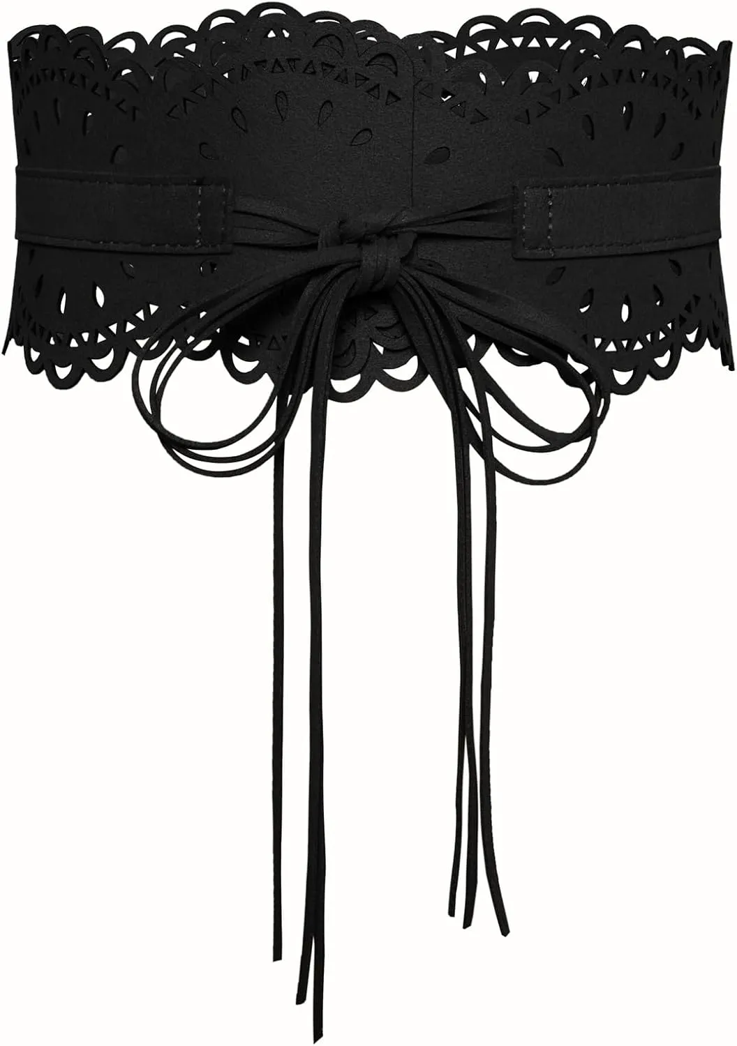 Scarlet Darkness Corset Belt for Women Wide Renaissance Belt Bow Tied Suede Cinch Belts