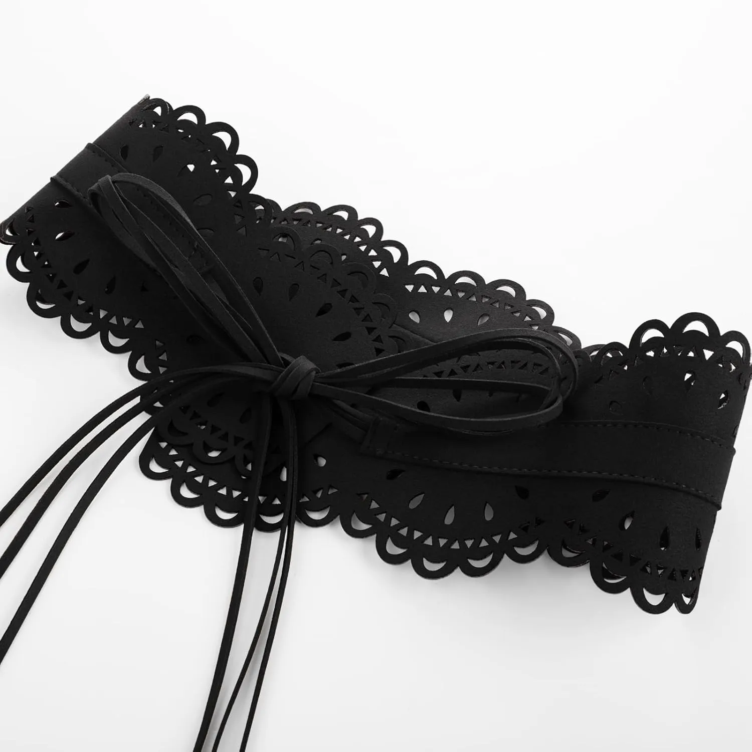 Scarlet Darkness Corset Belt for Women Wide Renaissance Belt Bow Tied Suede Cinch Belts