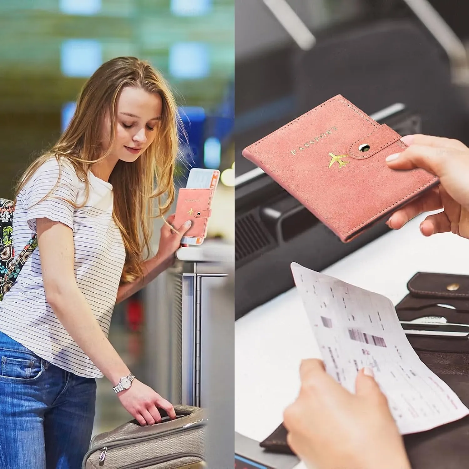 Sizobi Leather Passport Holder Covers Case, Passport Holder for Travel Women, International Travel Must Haves Travel Accessories for Women Men, Cruise Ship Essentials, Passport Book Travel Gifts