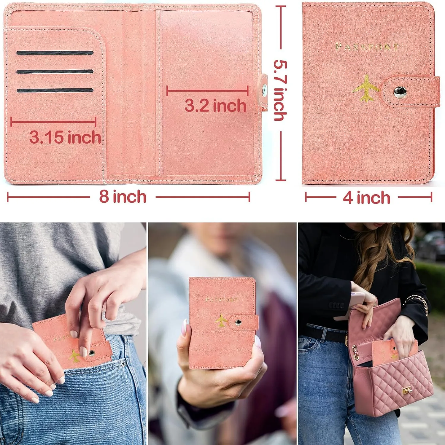 Sizobi Leather Passport Holder Covers Case, Passport Holder for Travel Women, International Travel Must Haves Travel Accessories for Women Men, Cruise Ship Essentials, Passport Book Travel Gifts