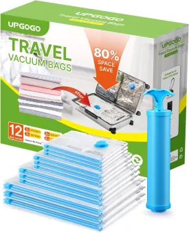Vacuum Bags for Travel - Space Saver Vacuum Storage Bags Combo (12 Pack)