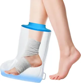 Waterproof Foot Cover for Shower Adult, Watertight Foot Shower Protector Post Surgery with Non-Slip Padding Bottom for Ankle/Toe Surgery, Broken Foot and Wound