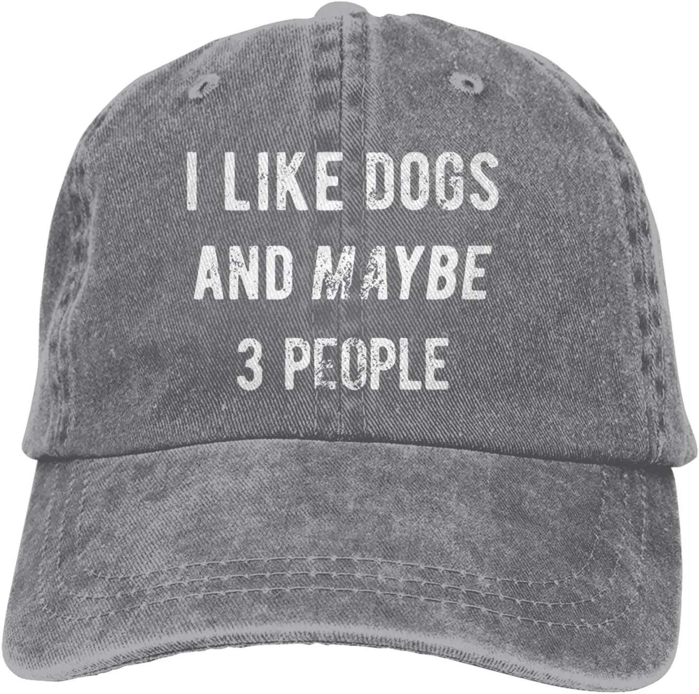 WAYMAY I Like Dogs and Maybe 3 People Unisex Adult Cowboy Hat Full Cotton Curved Brim Baseball Cap