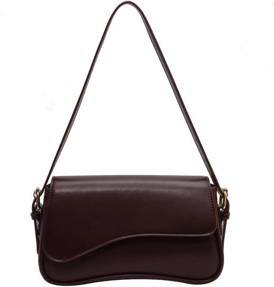 Women Saddle Shoulder Bag Y2K Trendy Vegan Leather Purse Retro Hobo Handbags Zipper Clutch with 2 Removable Strap